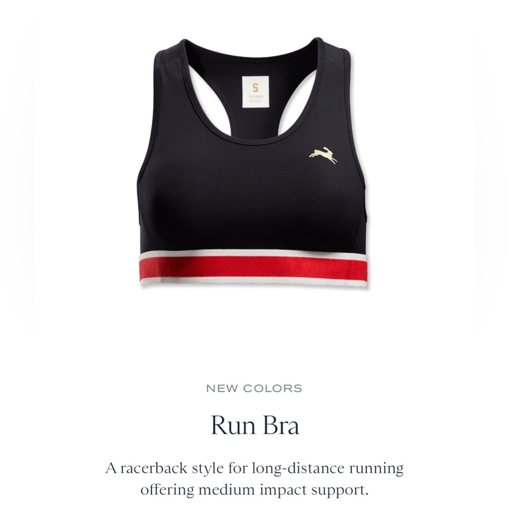 Tracksmith Run Bra in Black, Small
